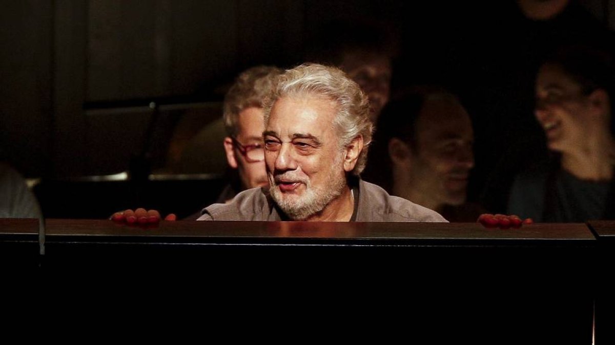 El tenor Plácido Domingo durante un ensayo-El Mundo