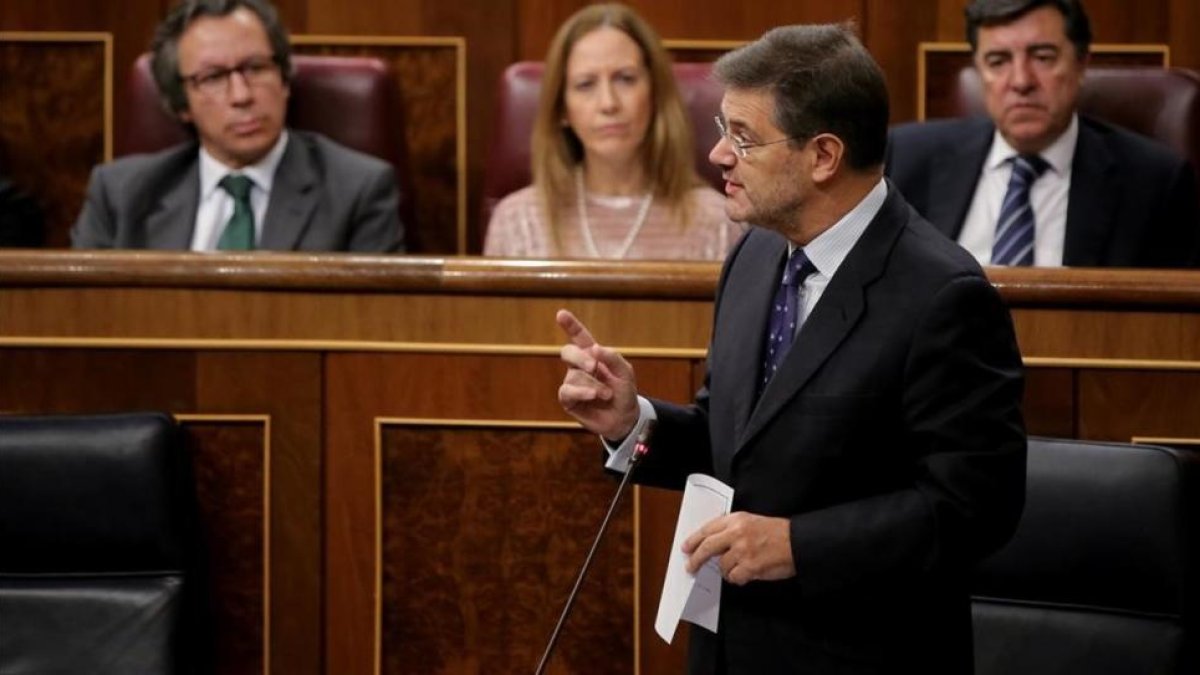 El ministro de Justicia Rafael Catalá en el Congreso de los Diputados.-/ JOSE LUIS ROCA