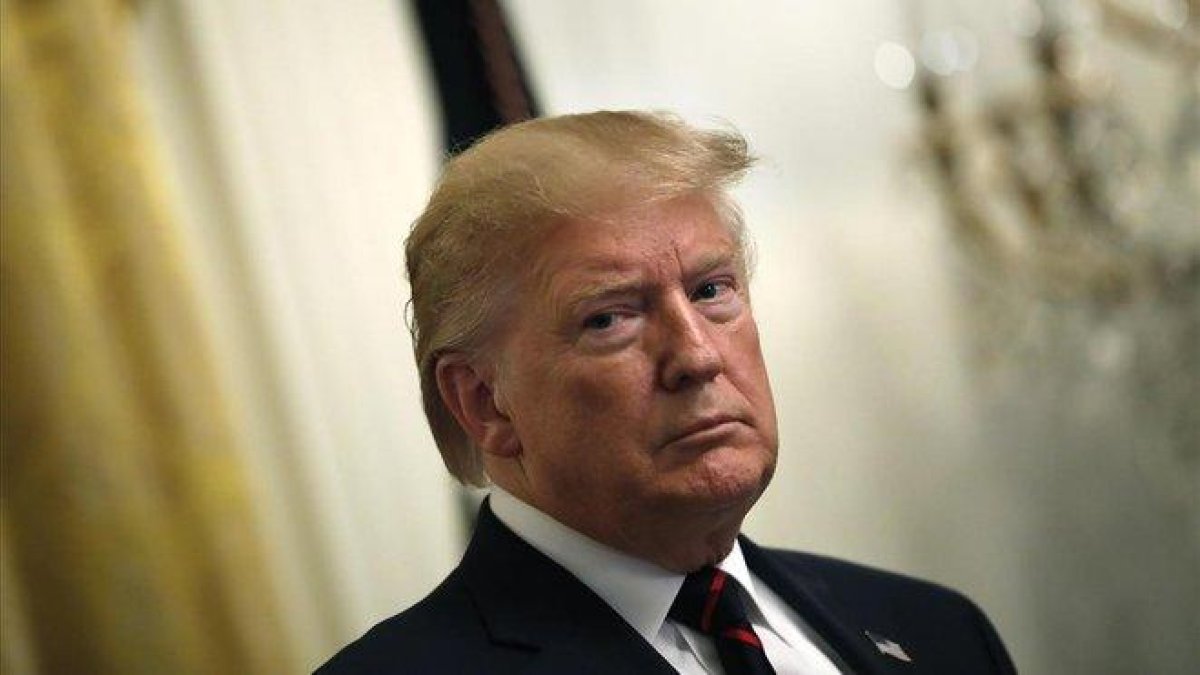 El presidente de EEUU, Donad Trump, en un acto en la Casa Blanca este sábado.-YURI GRIPAS (POOL) (EFE)