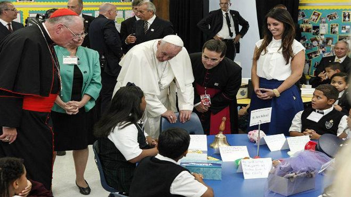 El Papa Francisco ha aprovechado su visita a Nueva York para visitar una escuela de Harlem.-ATLAS