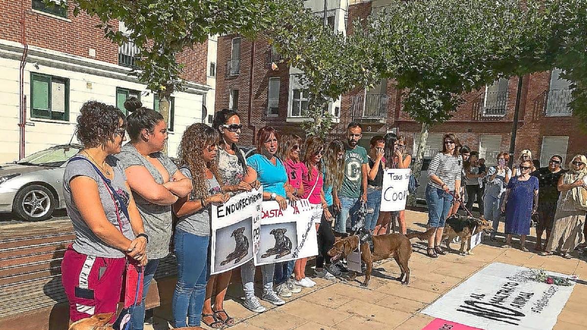 Miembros de ‘Defaniva’ encabezan la concentración, ayer.-DEFANIVA