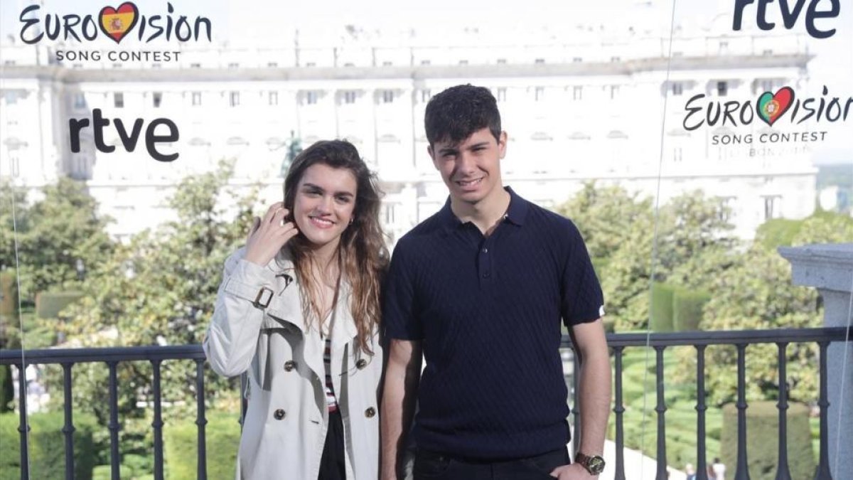 Amaia y Alfred, en la rueda de prensa de esta mañana-EFE / ZIPI