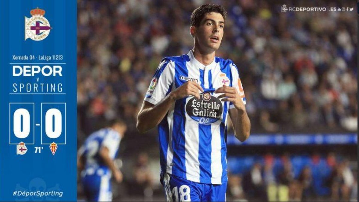 El jugador Carlos Fernández.-TWITTER RC DEPORTIVO