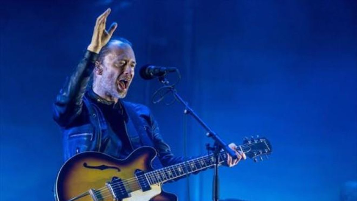 Thom Yorke, de Radiohead, anoche.-FERRAN SENDRA