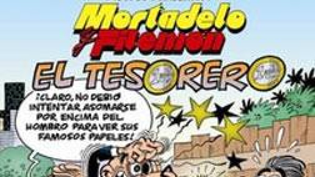 Portada de la última aventura de 'Mortadelo y Filemón', 'El tesorero'.-