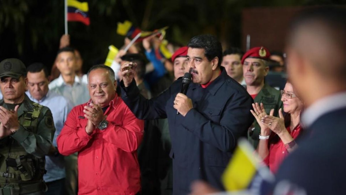 Maduro, durante una alocución tras conocerse los resultados de las elecciones regionales.-EFE