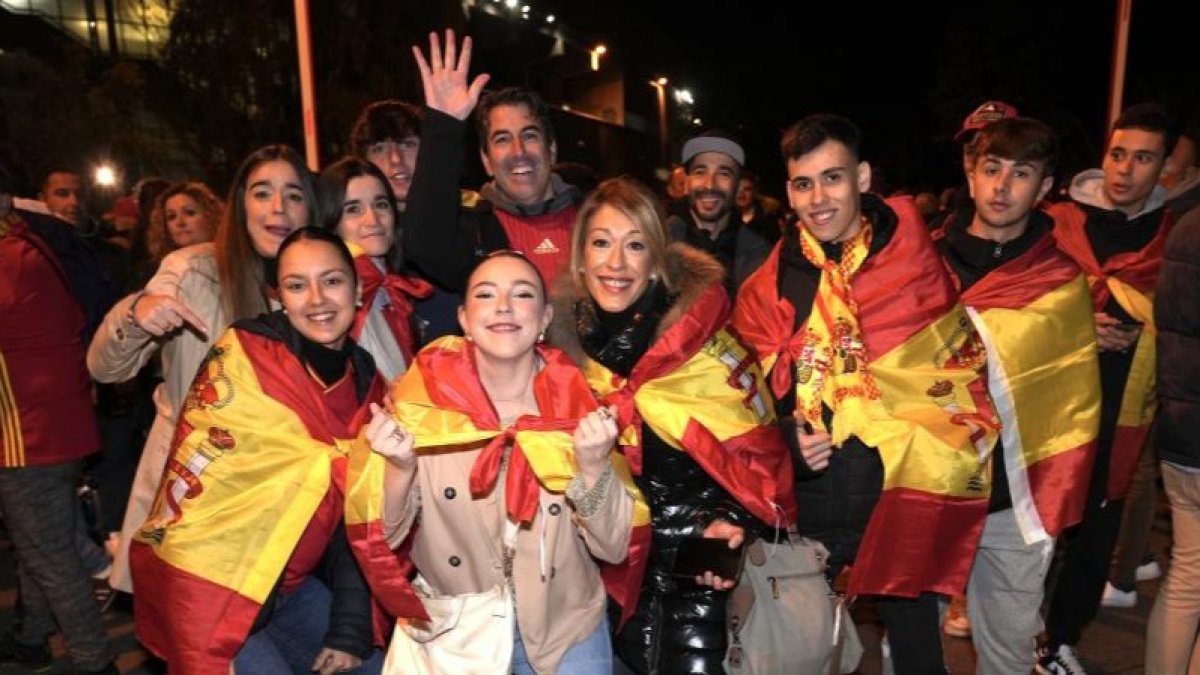 Aficionados de la selección española.