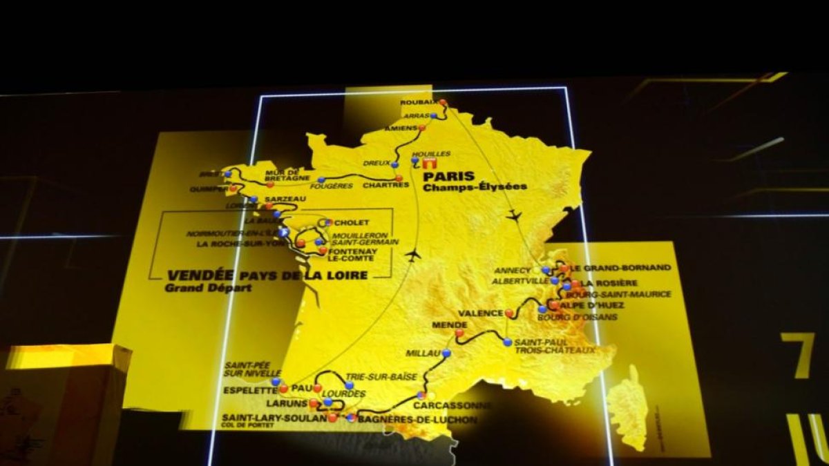 El Tour comienza en la isla de Noirmoutier, al oeste de Francia, el 7 de julio y acabará como siempre, en París, el 29 de julio.-PHILIPPE LOPEZ (AFP)