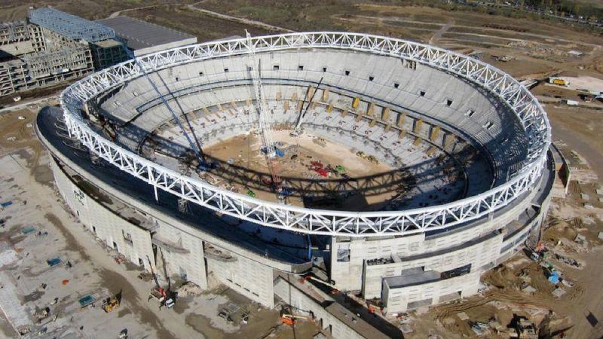 Estado de las obras del nuevo estadio del Atlético.-