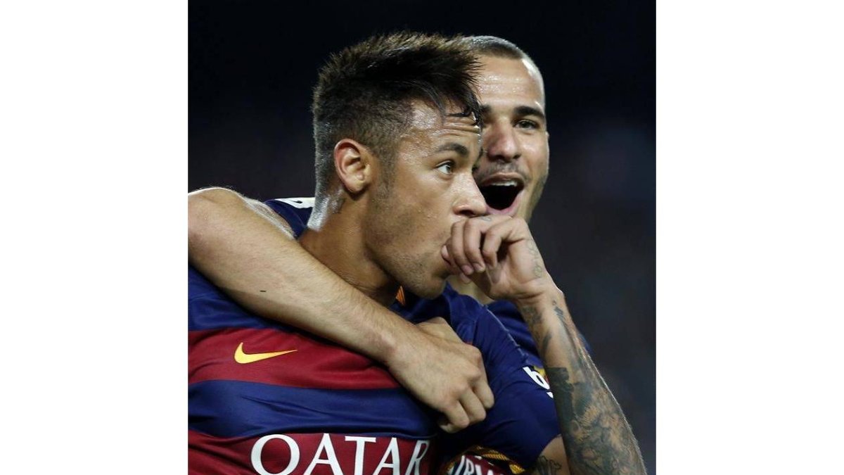 Neymar celebra su gol.-EFE