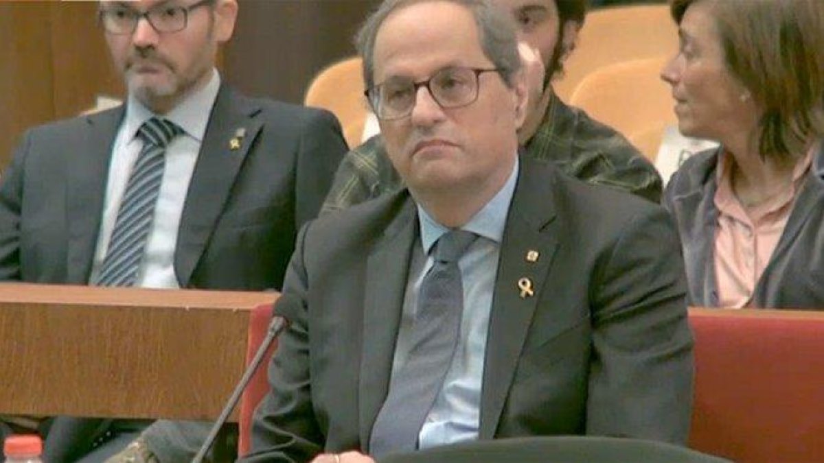 Quim Torra en el banquillo del TSJC, el pasado 18 de noviembre.-CAPTURA DE VÍDEO
