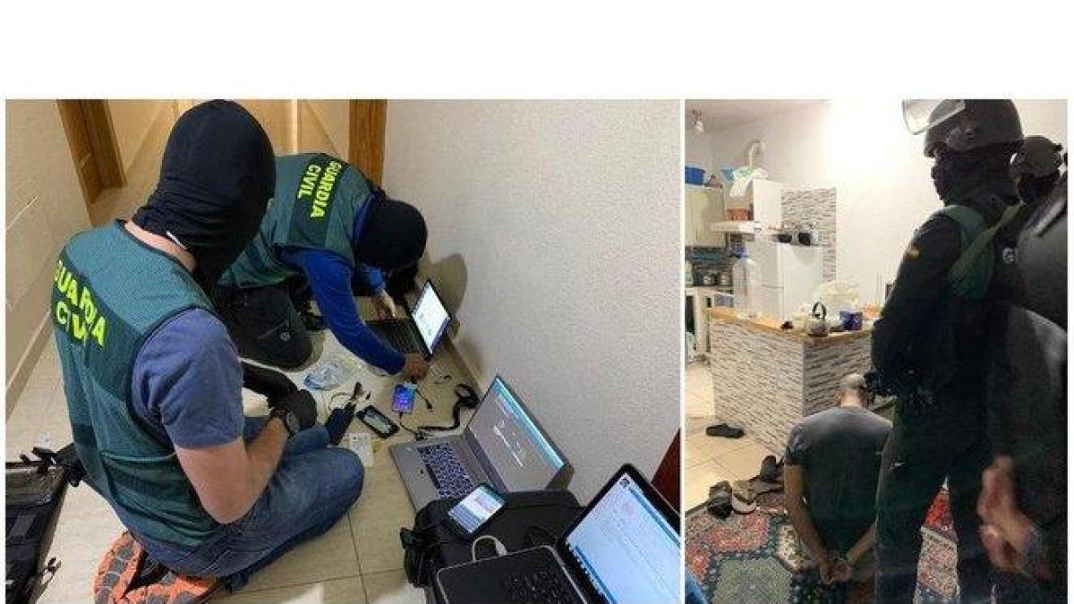 Momento de la operación de la Guardia Civil para detener al presunto yihadista en Tenerife.-GUARDIA CIVIL