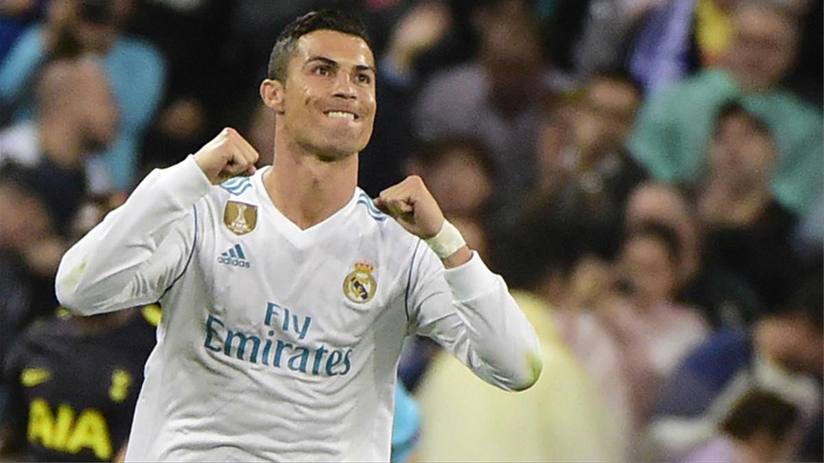 Cristiano Ronaldo celebrando un gol ante el Tottenham en la Champions League-PERIODICO