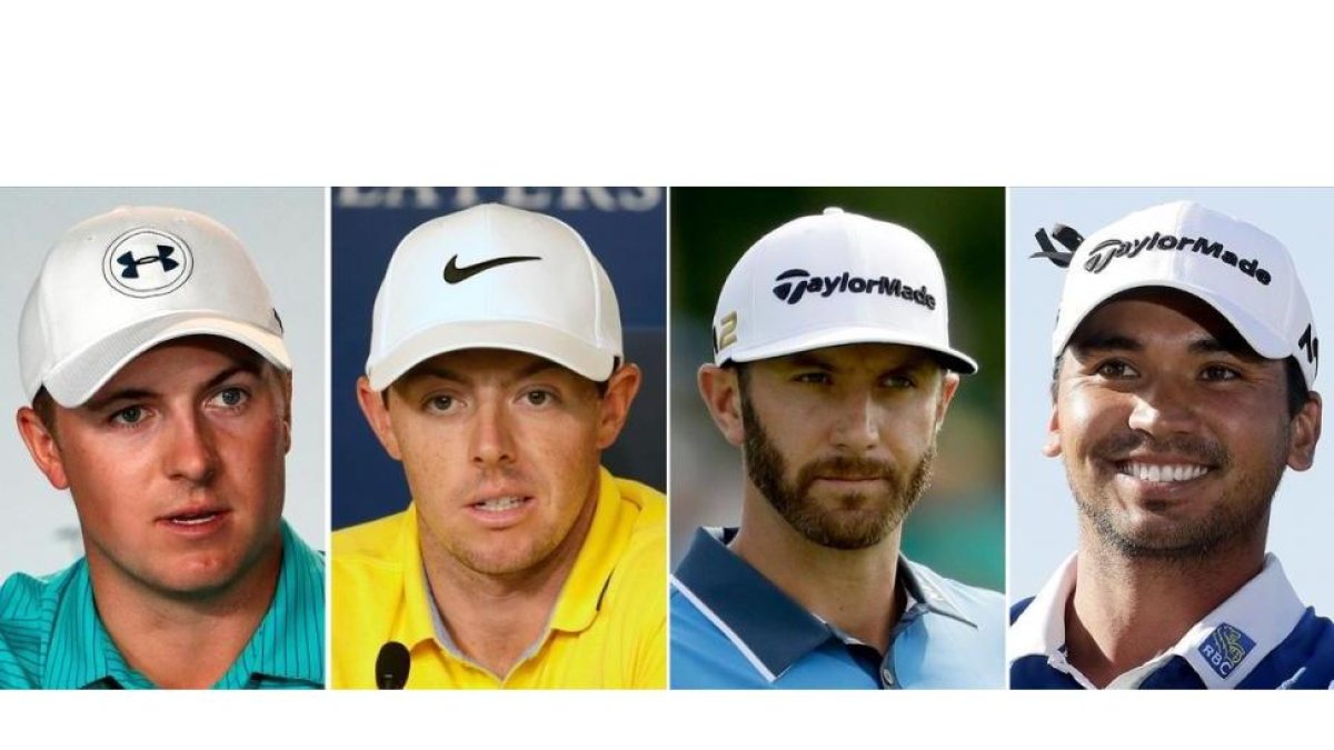Jordan Spieth, Rory McIlroy, Dustin Johnson y Jason Day.-AP