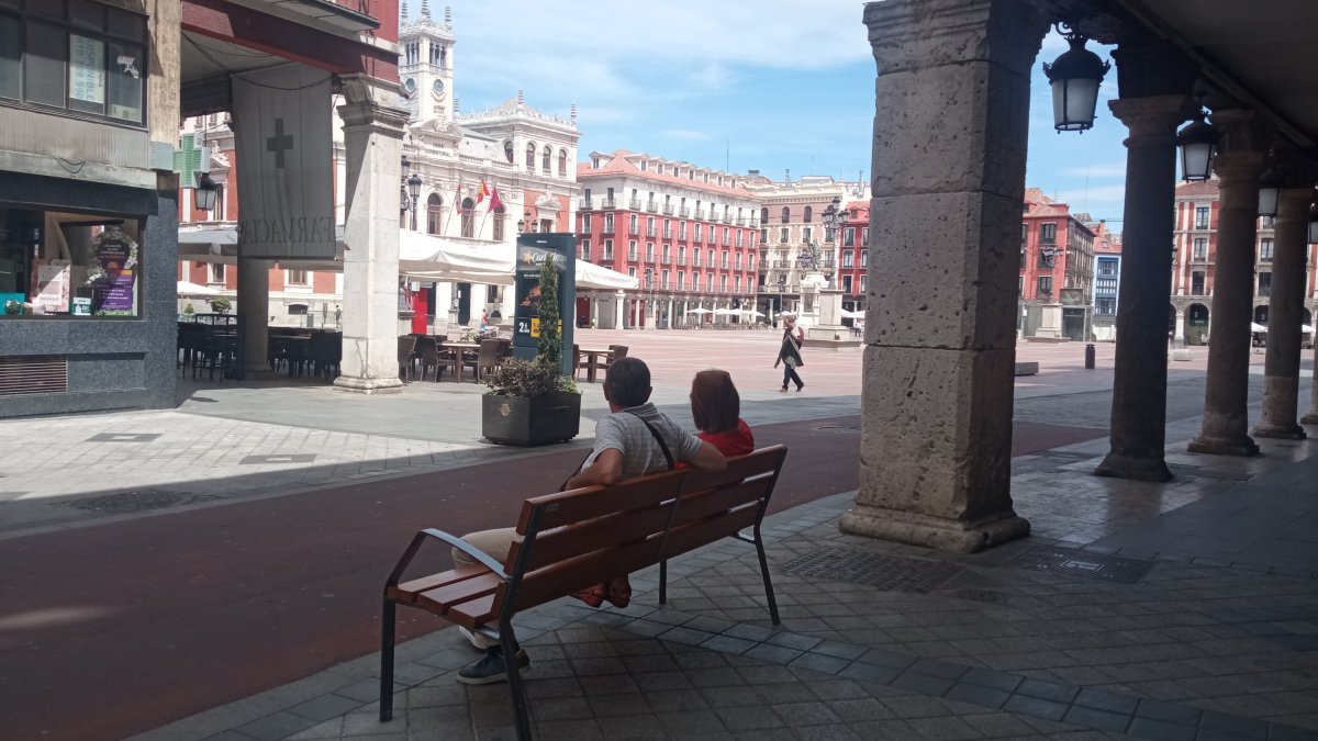 Banco próximo a la Plaza Mayor de Valladolid. -AYUNTAMIENTO
