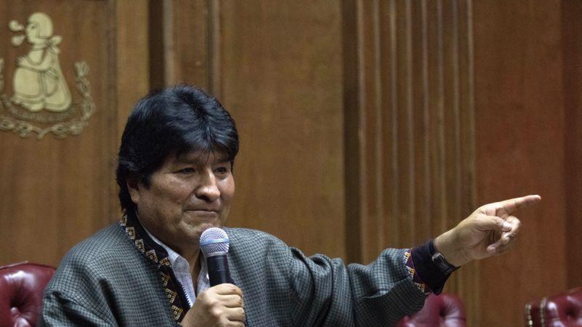 El expresidente de Bolivia Evo Morales, participa este miércoles durante una rueda de prensa en Ciudad de México.-EFE