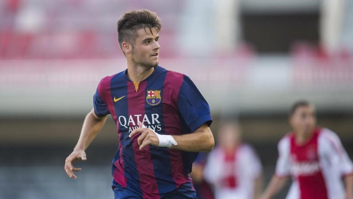 Adrià Vilanova, en un Barça-Ajax de la Youth League del 2014.-JORDI COTRINA