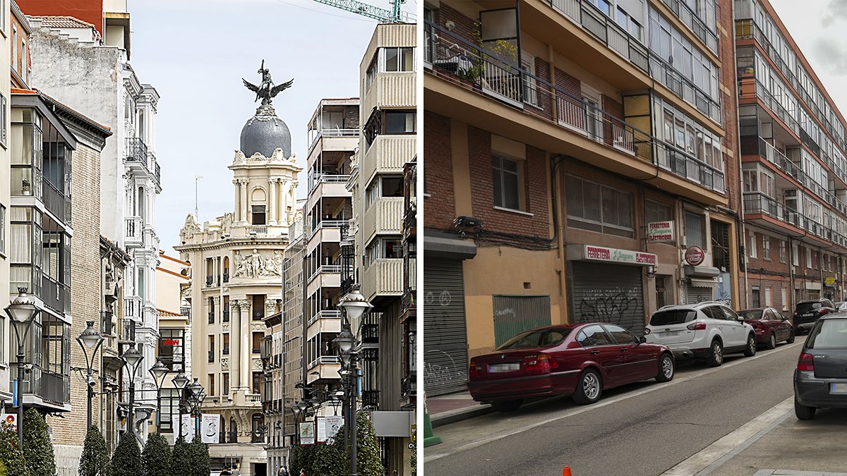 Calle Santiago, en la zona Centro, la de mayor renta de la ciudad y calle del Águila, en Pajarillos, con la renta más baja - J.M. LOSTAU