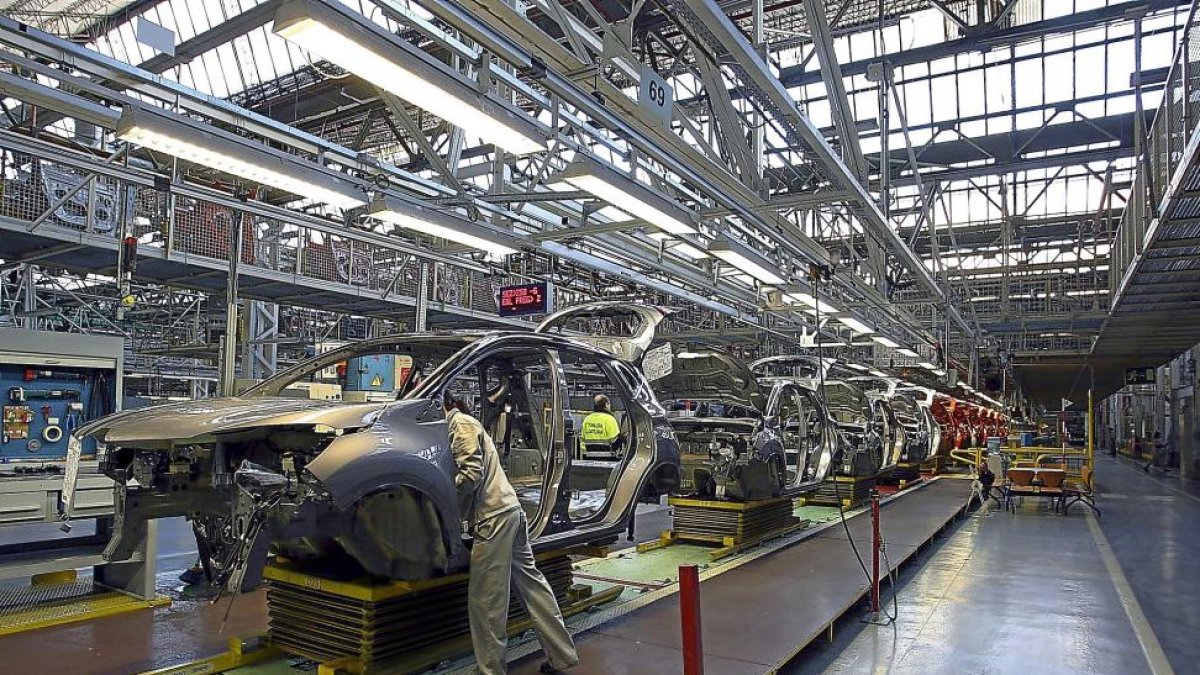Imagen de la línea de montaje de Renault Captur en Valladolid.