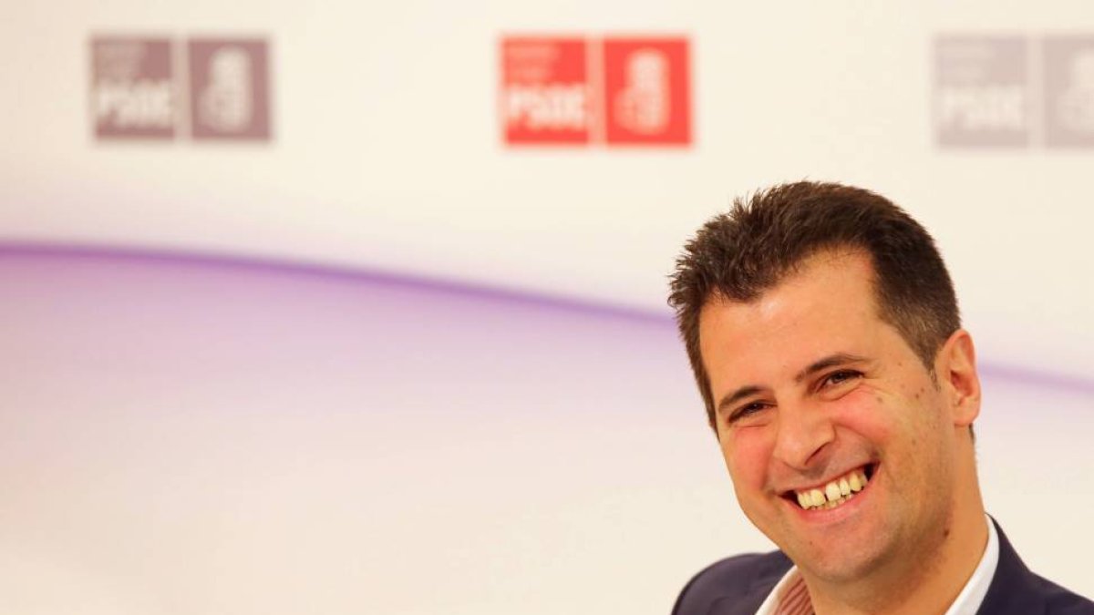 El secretario general del PSOE de Castilla y León, Luis Tudanca, durante la reunión del Consejo Territorial-Ical