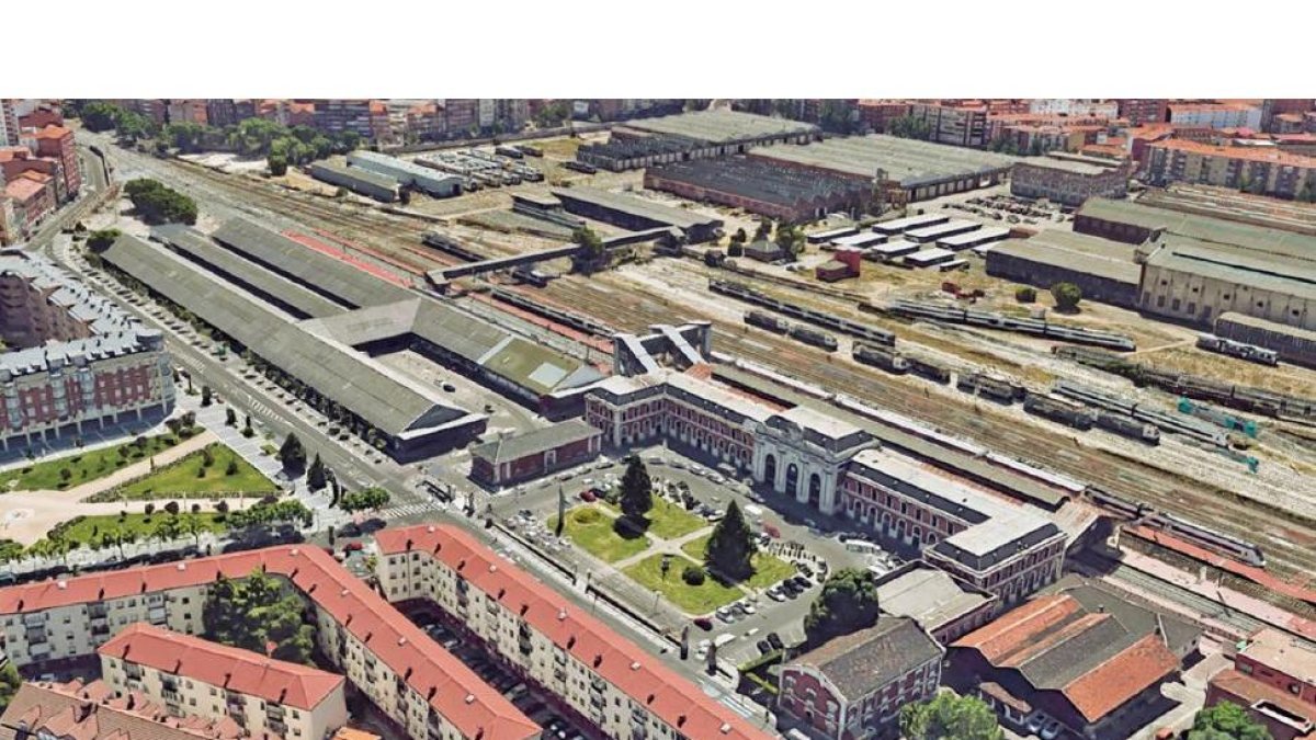 El proyecto de estación de autobuses, ahora en valoración, plantea llevar la terminal de Estación Gourmet al otro lado de las vías, en los actuales talleres de Renfe.-E. M.