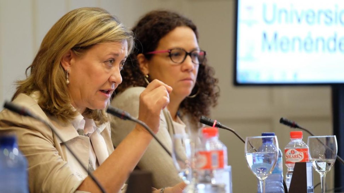 Pilar del Olmo durante un acto.-ICAL