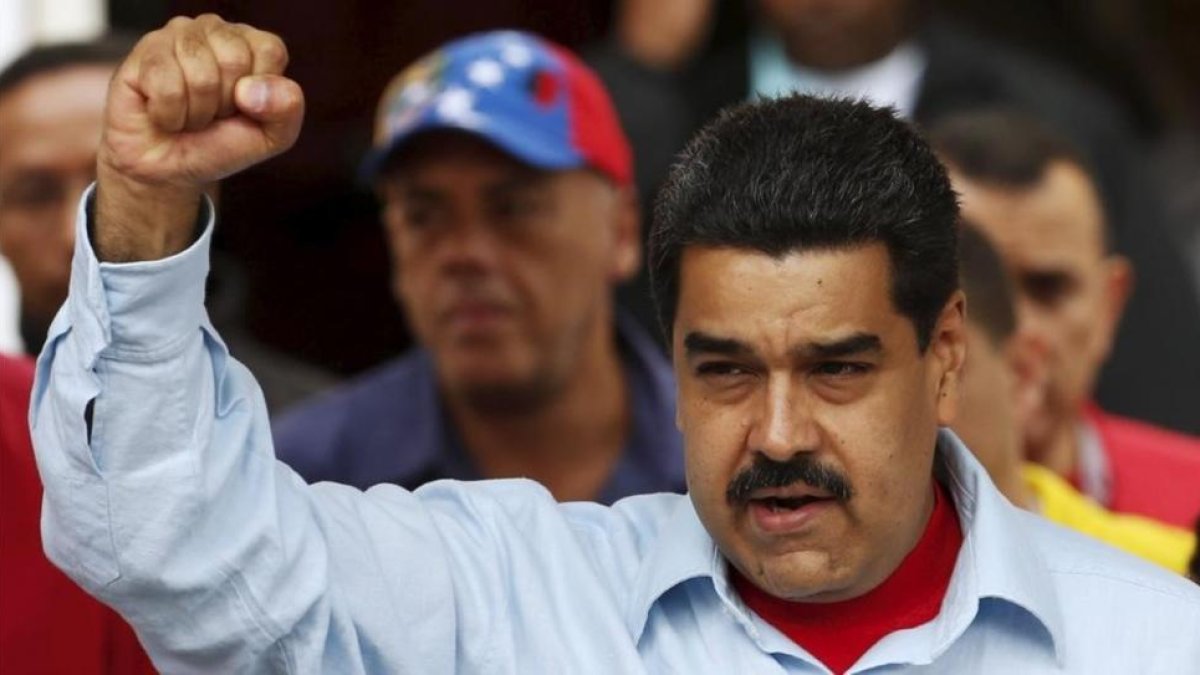 El presidente de Venezuela, Nicolás Maduro, en un mitin en Caracas, Venezuela.-CARLOS GARCIA RAWLINS