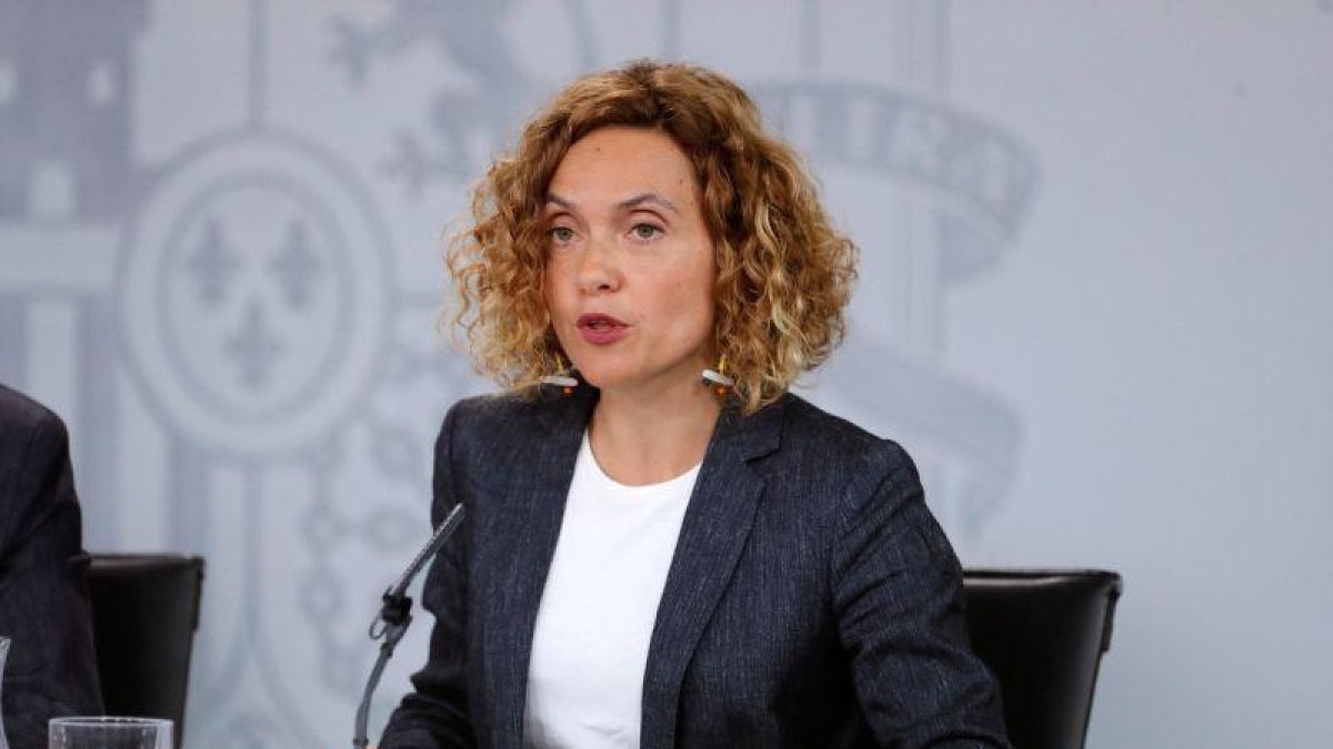 La ministra de Política Territorial y Función Pública, Maritxel Batet, durante la rueda de prensa posterior al Consejo de Ministros del viernes 27 de julio.-EFE / JUANJO MARTÍN