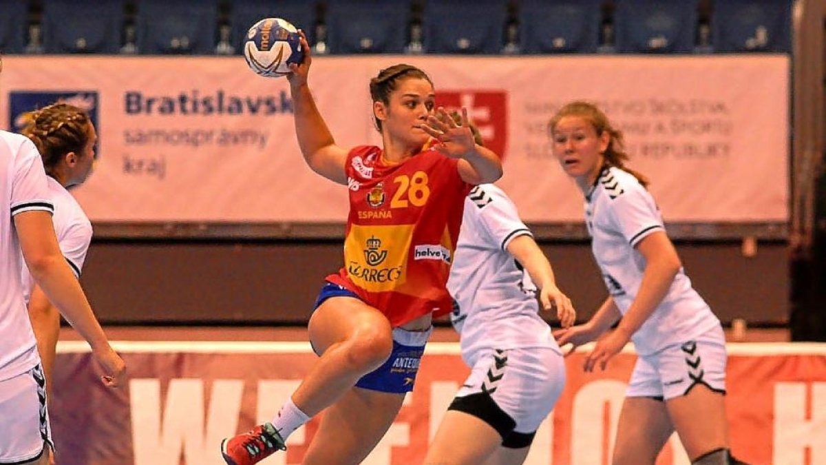 Elena Cuadrado, con la selección española-E.M.