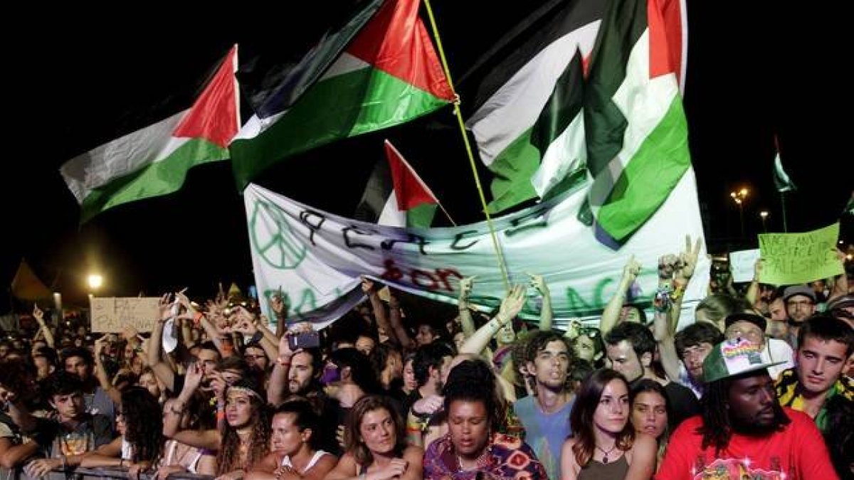 Parte del público que asistió al concierto de Matisyahu en el rototom, en la madrugada del sábado al domingo.-Foto: HEINO KALIS / REUTERS