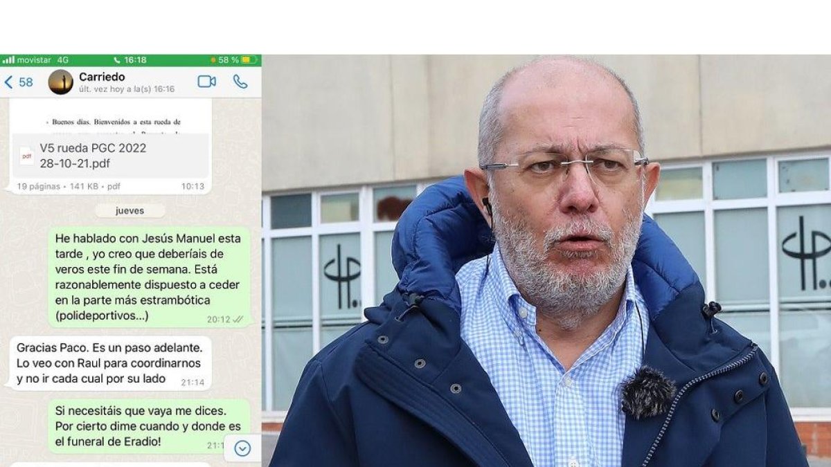 Mensaje de whatsapp, desvelado por Francisco Igea. E. M / ICAL