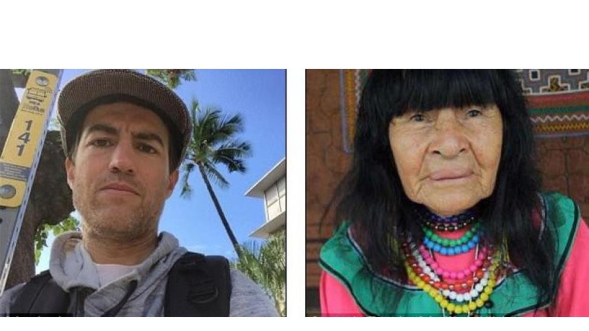 El canadiense Sebastián Paul Woodroffe y la líder indígena peruana Olivia Arévalo.-EL PERIÓDICO