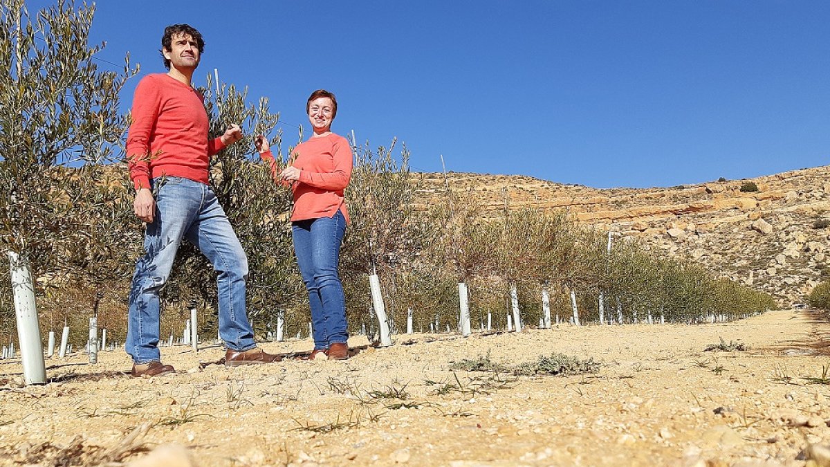 Jesús Bailón y Carolina García en su finca de Montuenga. / HDS