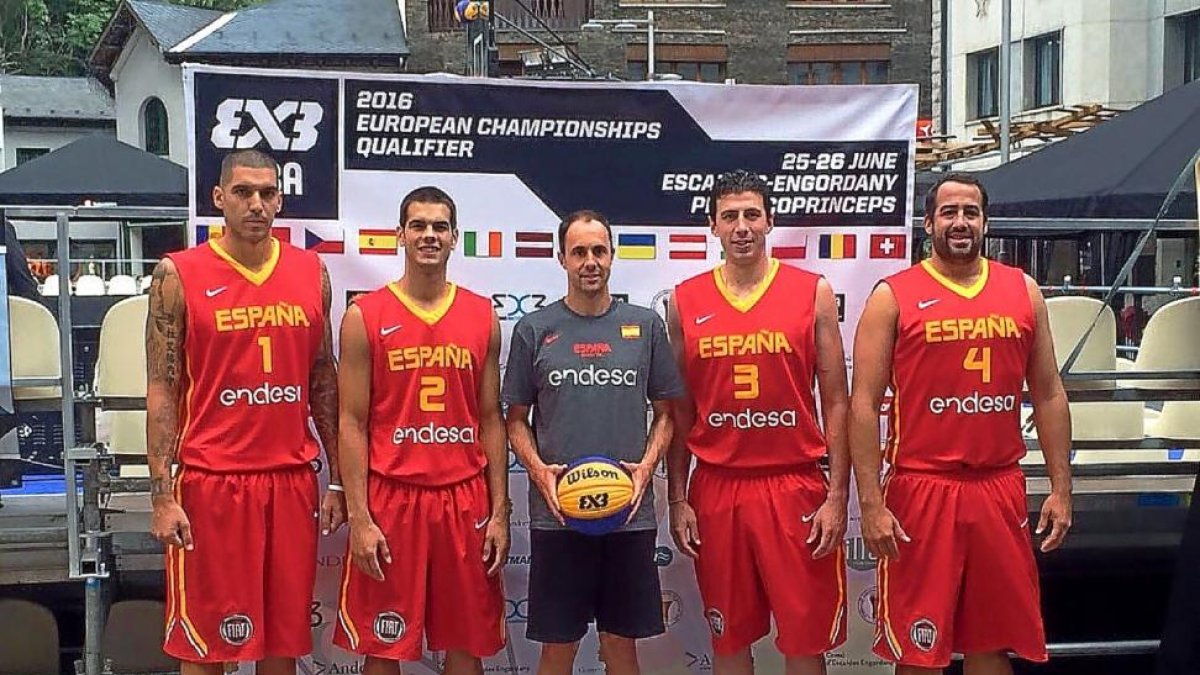 Nacho Martín, Alex Llorca, Jaume Comas, Sergio de la Fuente y Juan Vasco, en el PreEuropeo de Andorra.-EL MUNDO