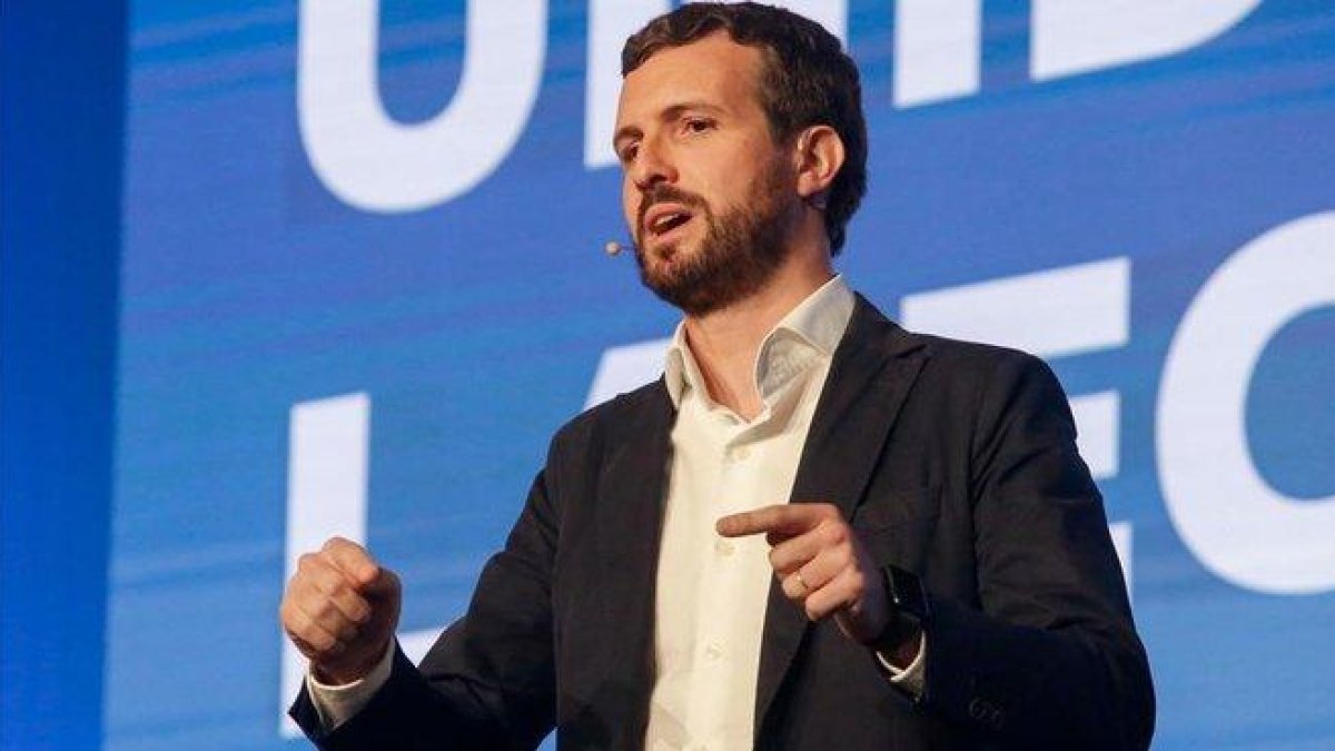 Pablo Casado, en la convención económica celebrada el sábado en Córdoba.-RAFAEL GONZÁLEZ