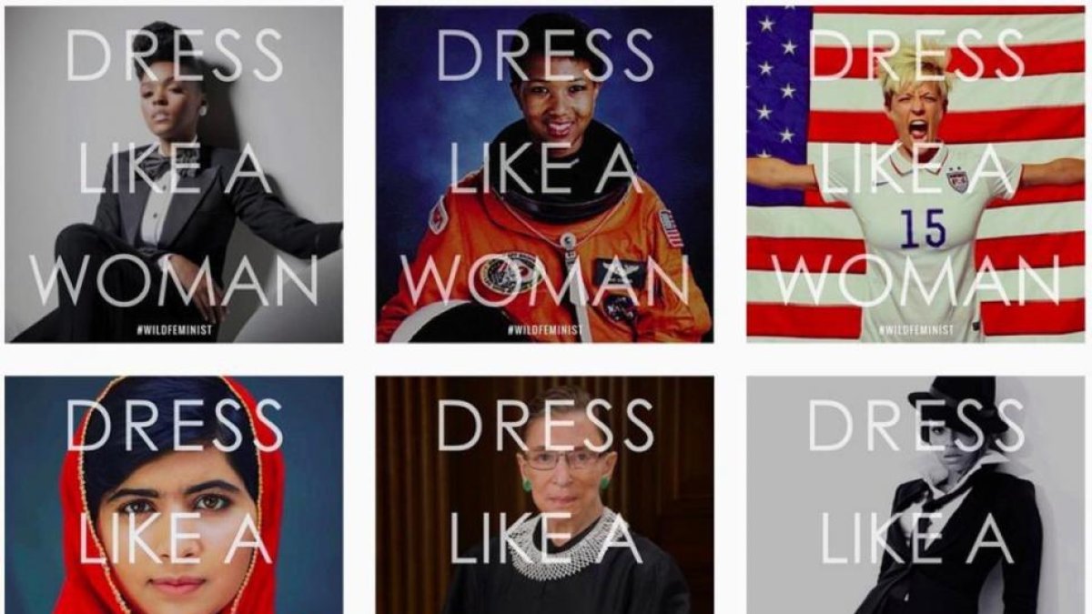 Imagen de la campaña contra Trump 'Dresslikeawoman'.-