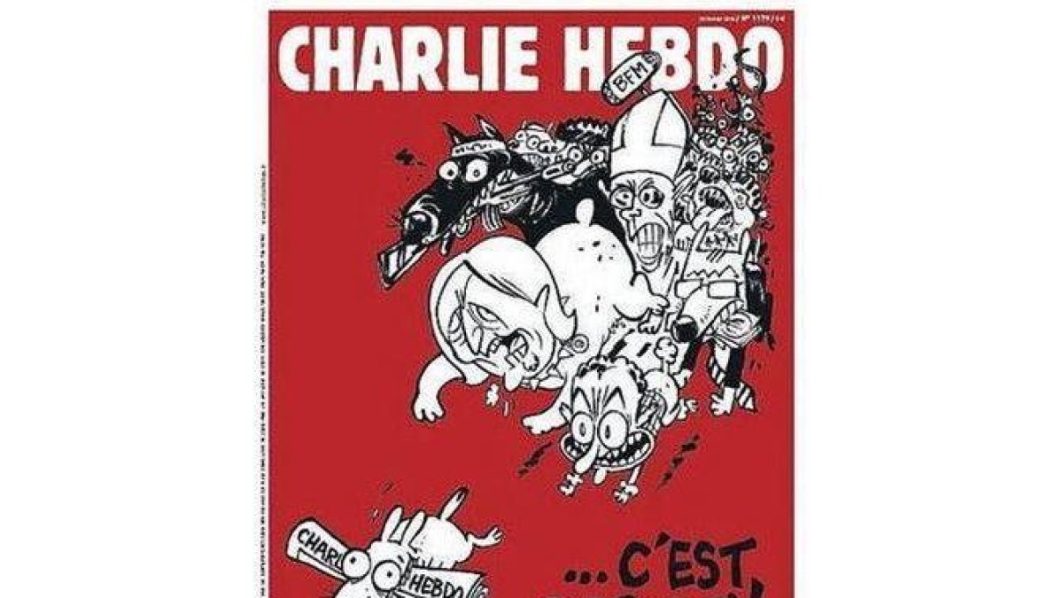 La portada del número de 'Charlie Hebdo' que estará en los quioscos este miércoles.-