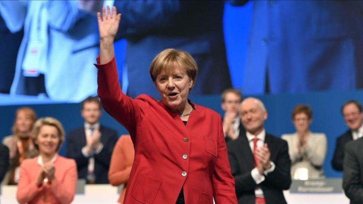 Angela Merkel, en el congreso de la CDU.-AP / Martin Meissner