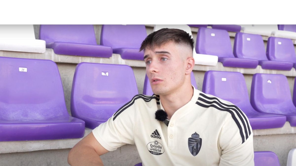 Fresneda tras anunciarse su renovación. / REAL VALLADOLID
