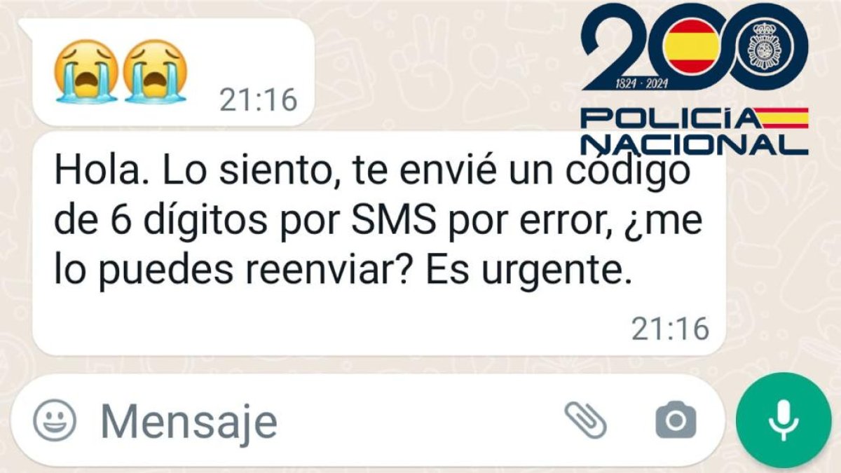 Así es el mensaje con el que se inicia la estafa.- E.M.