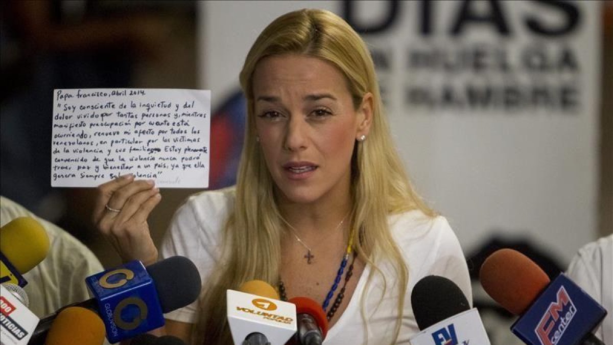 Lilian Tintori, esposa del líder opositor preso Leopoldo López.-EFE