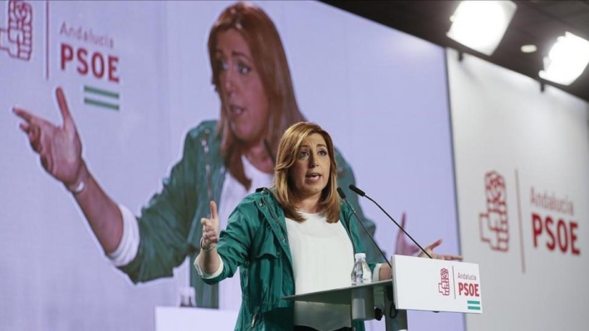 Susana Díaz, este sábado, durante el acto conmemorativo del Día de Andalucía organizado por el PSOE.-JOSE MANUEL VIDAL