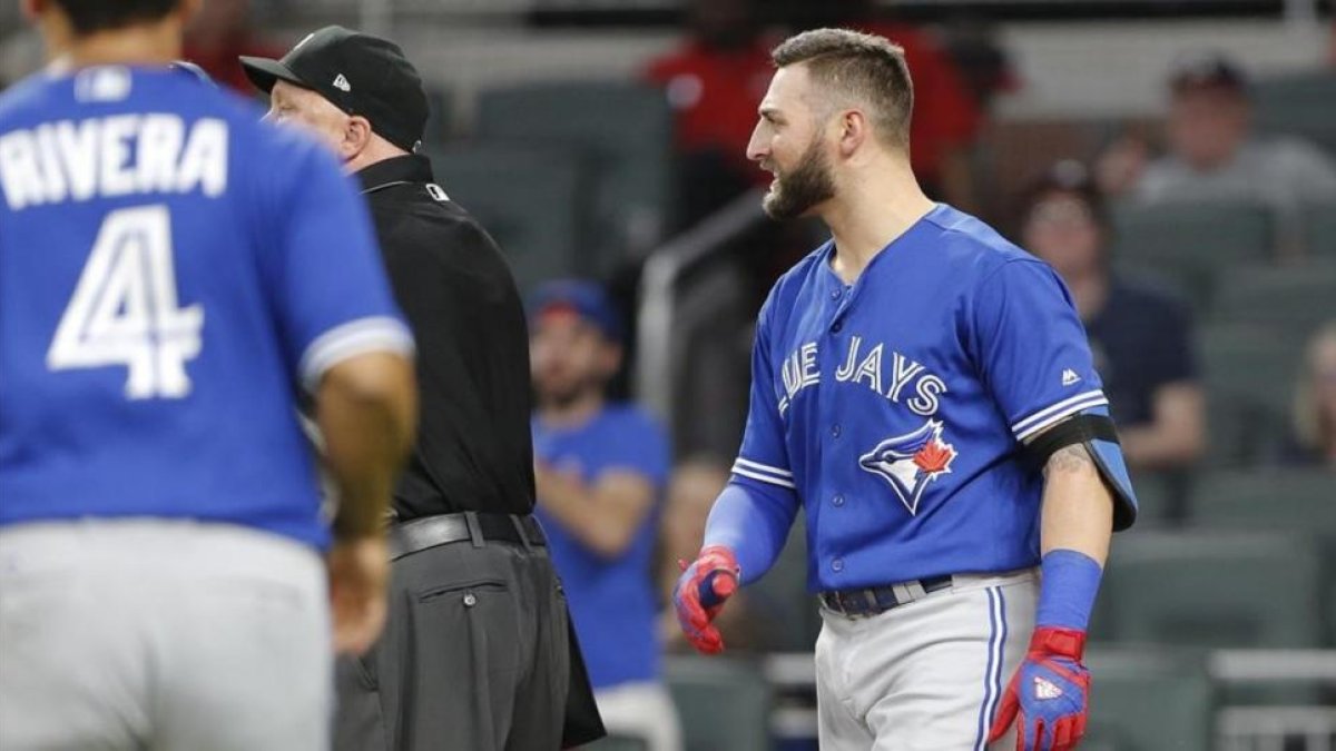 Kevin Pillar durante el partido contra Atlanta Braves.-AP / JOHN BAZEMORE