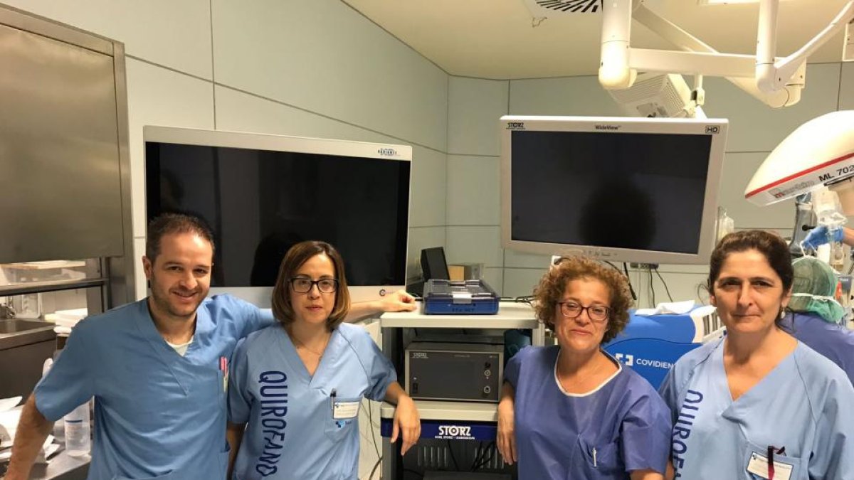 Los doctores Holgado, Blanco, Ramos y Velasco en las instalaciones del Complejo Asistencial de Ávila.-EL MUNDO
