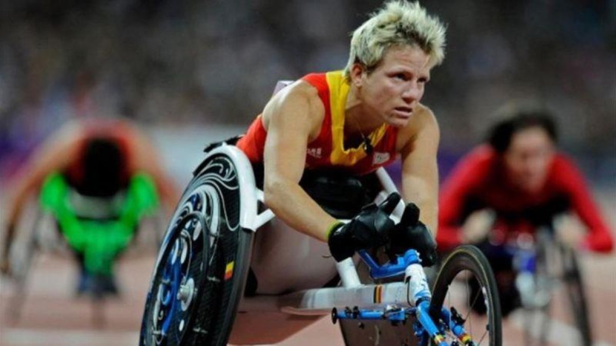 Marieke Vervoort, en una carrera en silla de ruedas.-EL PERIÓDICO