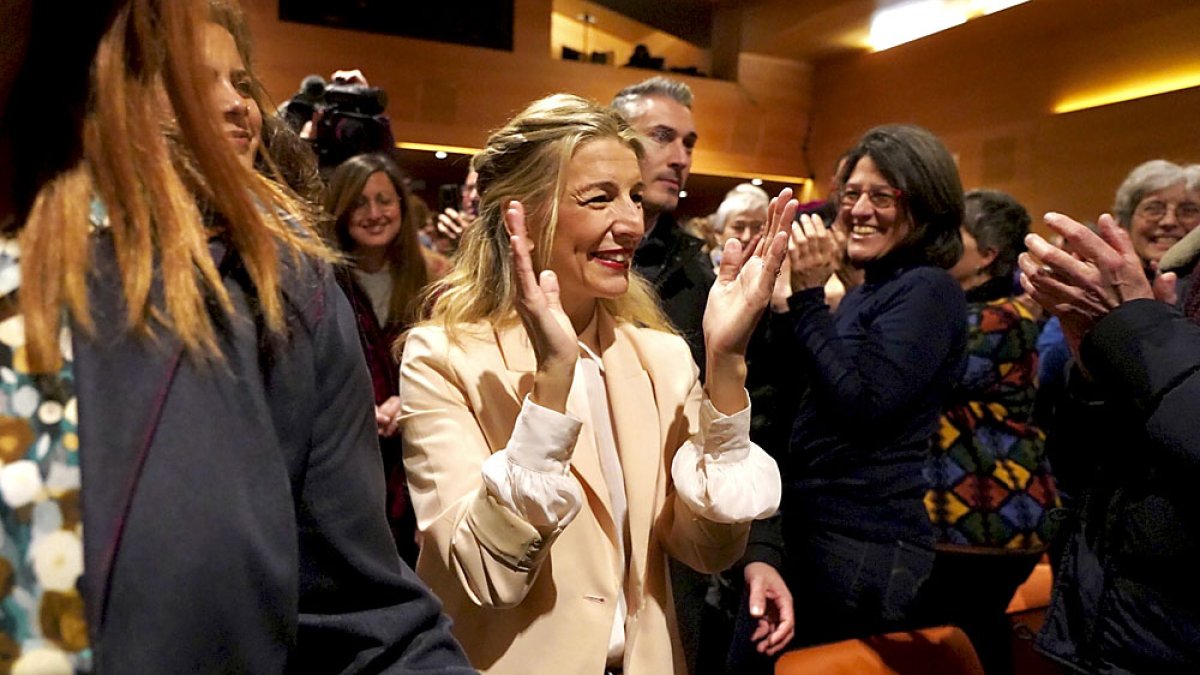 Acto de escucha de la plataforma Sumar en Valladolid con la presencia de la vicepresidenta del Gobierno y ministra de Trabajo y Economía Social, Yolanda Díaz. ICAL