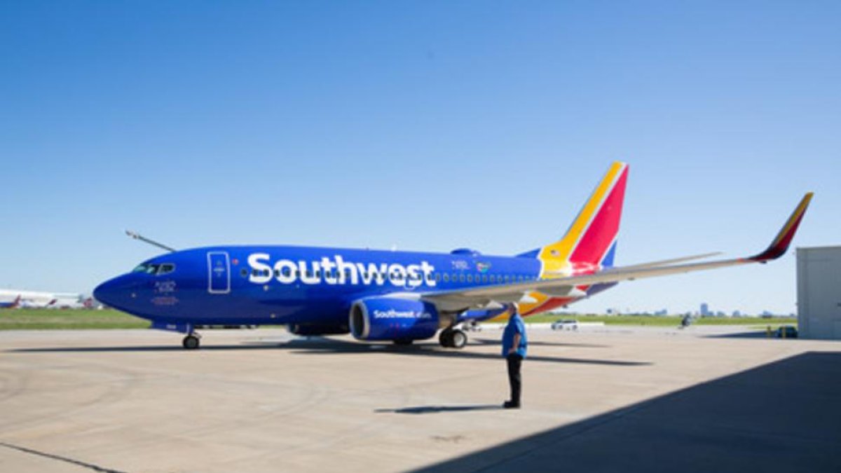 Un avión de la compañía estadounidense Southwest Airlines.-