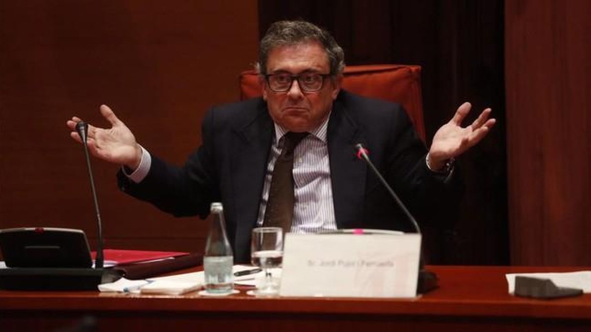 Jordi Pujol Ferrusola, el pasado 23 de febrero, durante su comparecencia en la 'comisión Pujol' del Parlament.-JULIO CARBÓ