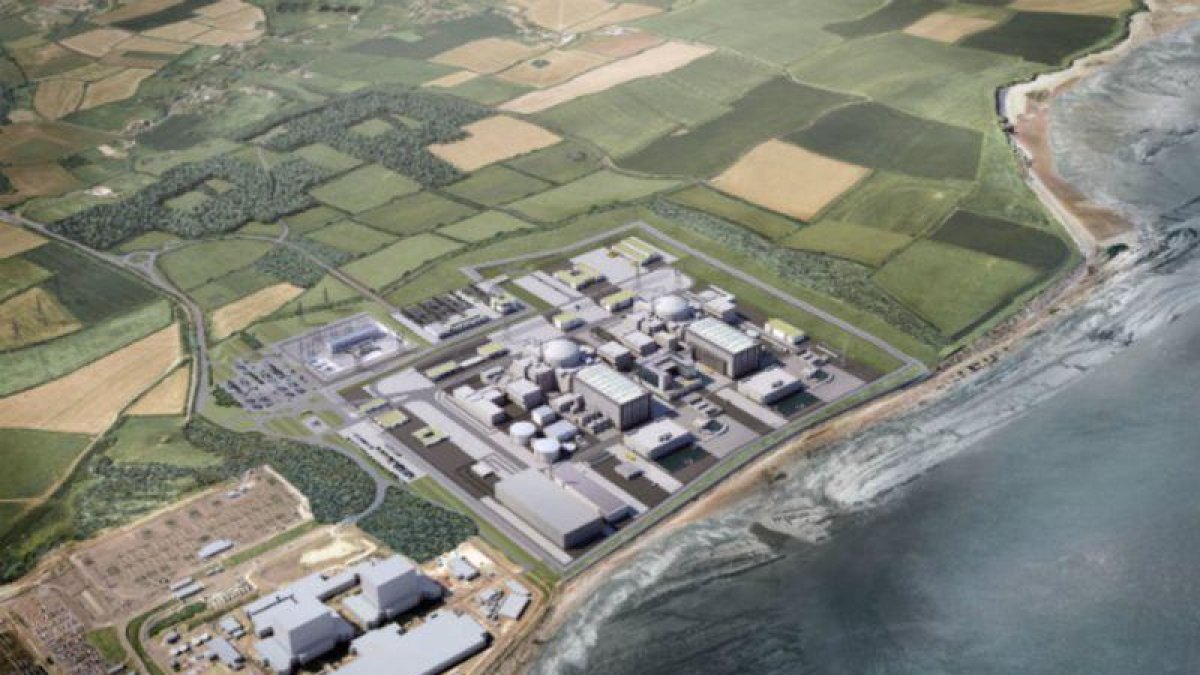 Imagen virtual de la central de Hinkley Point C, con dos reactores de diseño francés, que se construirá en el condado de Somerset.-EDF