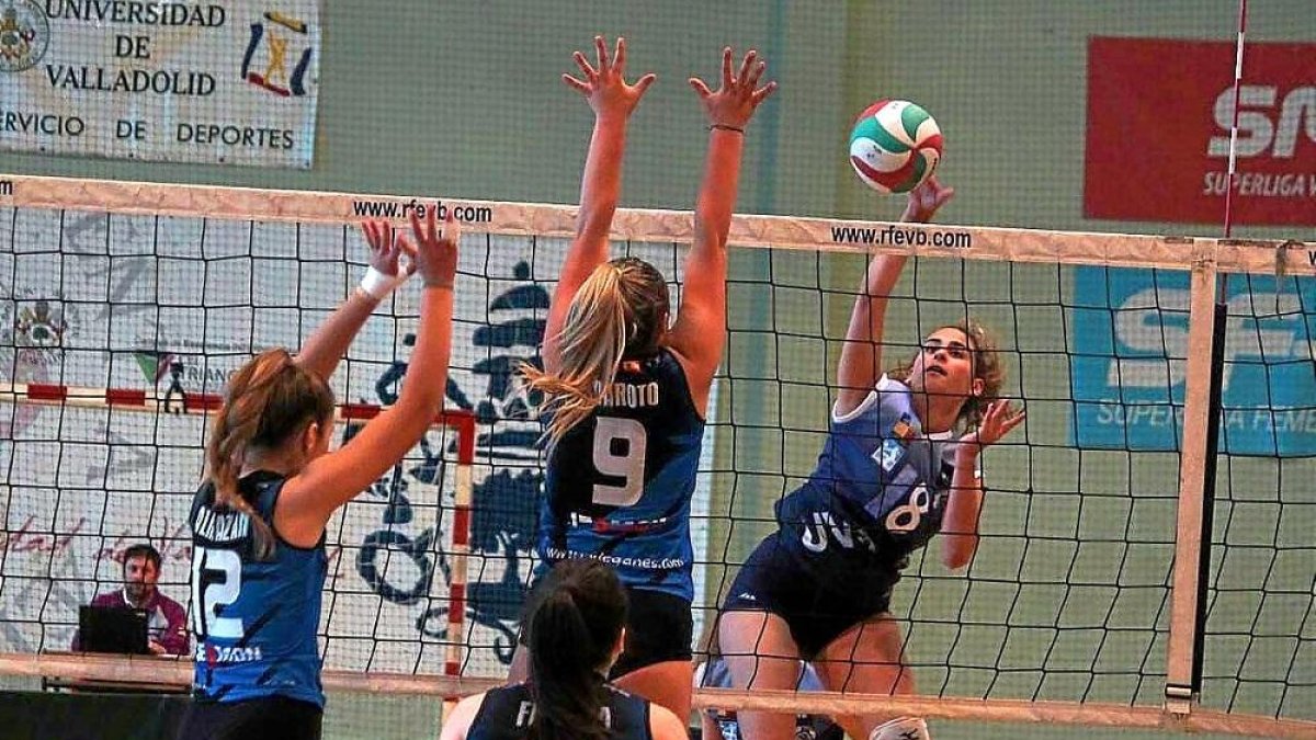 La UVa culmina un ataque en el partido frente al Leganés disputado en Fuente la Mora.-E. M.